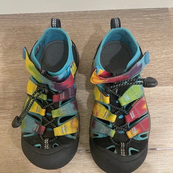 Keen Newport Tie Dye Rainbow Kids Outdoor Water Quick Dry Shoes - Picture 8 of 16